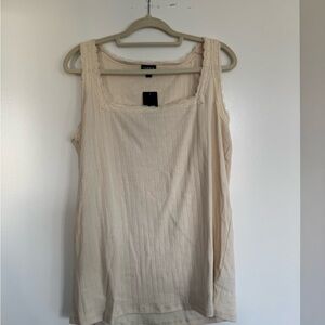Torrid Beige Lace Trim Tank Top